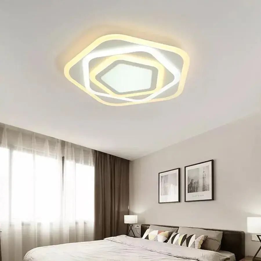 LED LUD Pentagon távirányítóval, 59W, hideg/forró/semleges fény, fehér