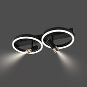 LED -csillár állítható kivetítővel és Ruben 34W távirányítóval, 2 kör, hideg/forró/semleges fény, instabil, fekete