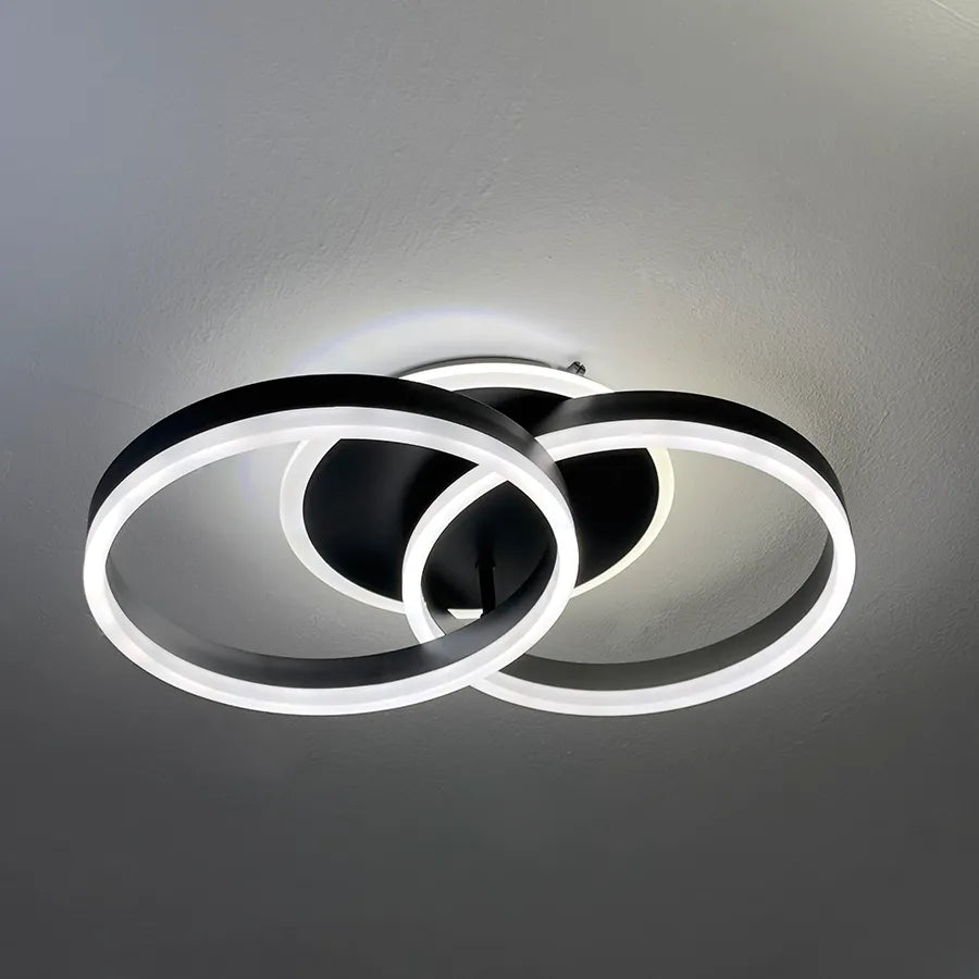 LED -csillár Stephan távirányítóval, 55W, 2 kör, hideg/forró/semleges fény, instabil, fekete