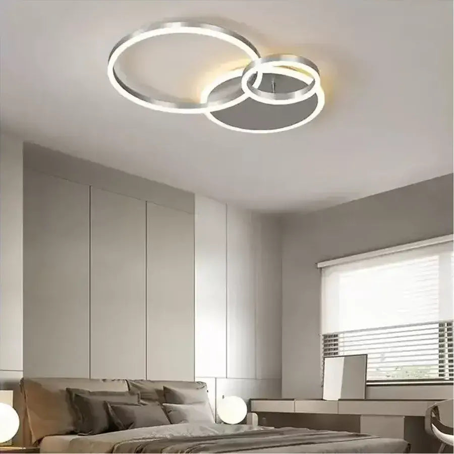 LED -csillár Theodora távirányítóval, 81W, 2 kör, hideg/forró/semleges fény, instabil, ezüst