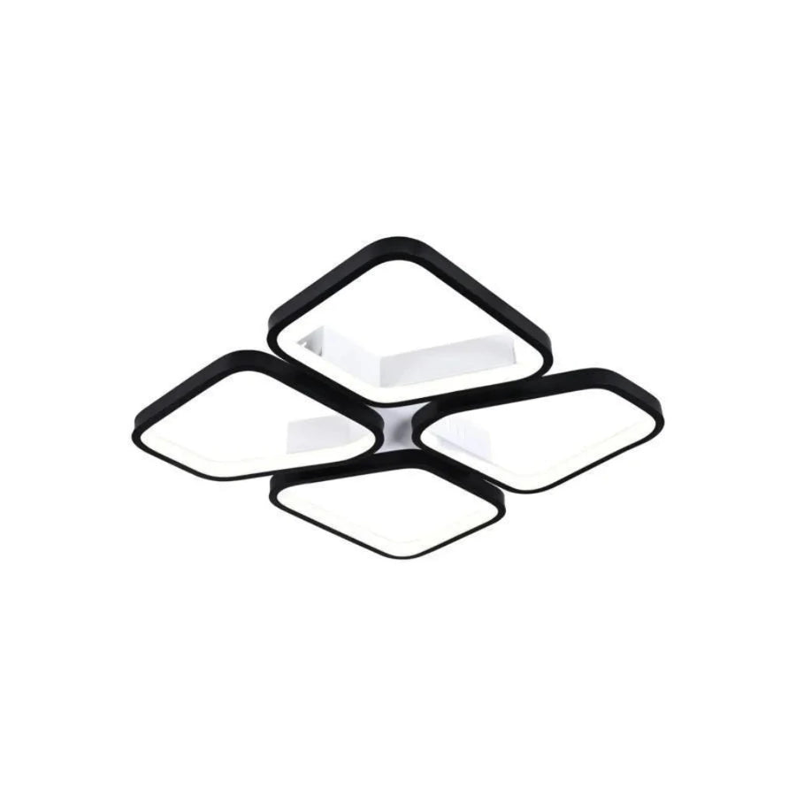 LED -csillár Daiki 79W távirányítóval, 4 négyzet, hideg/forró/semleges fény, gerenda, fekete