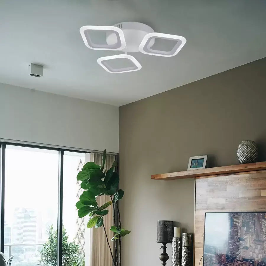 LED LED ERIKA, 24W, 3 négyzet, semleges fény, fehér