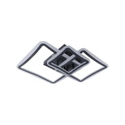 LED -csillár Fareyda 120W távirányítóval, 3 négyzet, hideg/forró/semleges fény, átkozott, fekete
