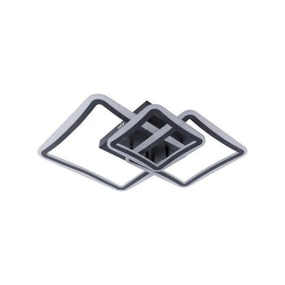 LED -csillár Fareyda 120W távirányítóval, 3 négyzet, hideg/forró/semleges fény, átkozott, fekete