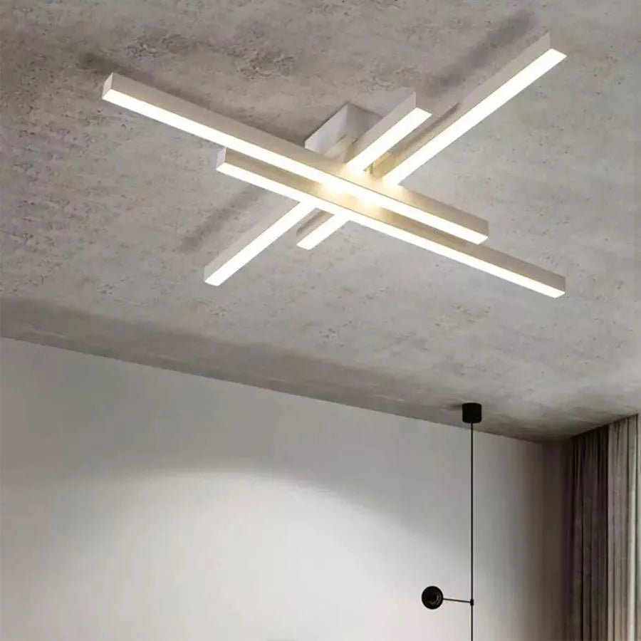 LED -csillár 80W Mora távirányítóval, 4 elem, lineáris, hideg/forró/semleges fény, instabil, fehér