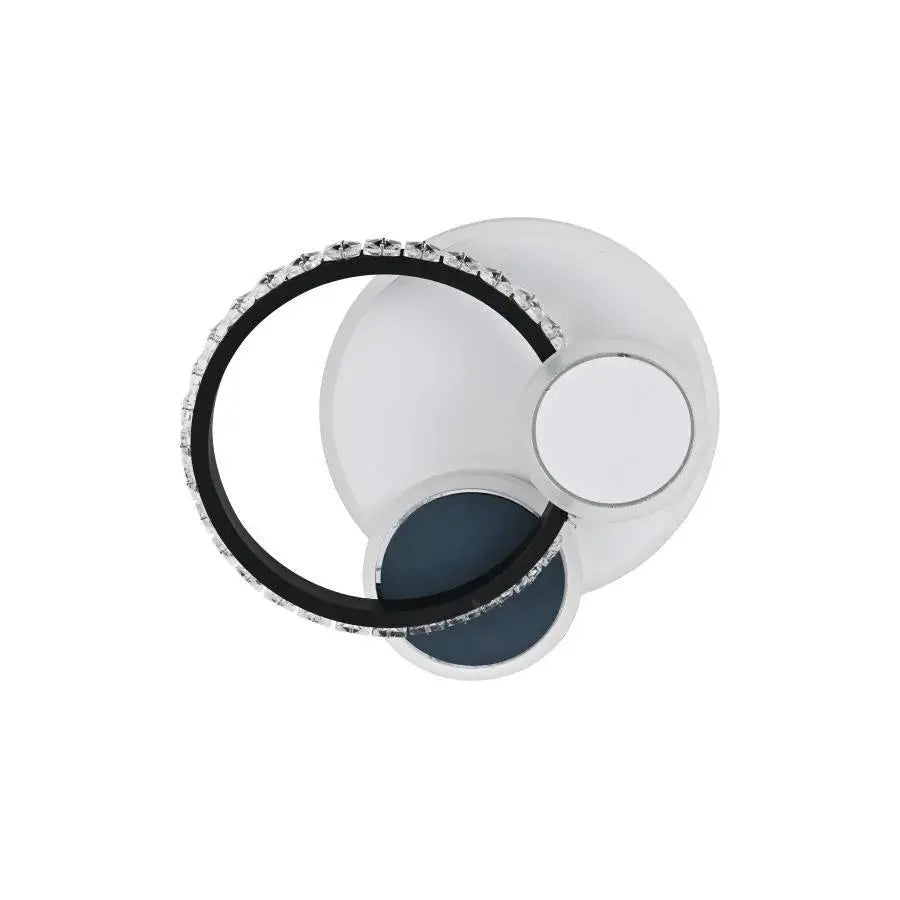 LED -csillár Gella 48W kristály, kerek, hideg/forró/semleges fény, fekete -fehér