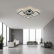 LED csillár távirányítóval és kristály QUADRIS RGB 96W, 4 négyzet, hideg/meleg/semleges fény, szabályozható, fekete