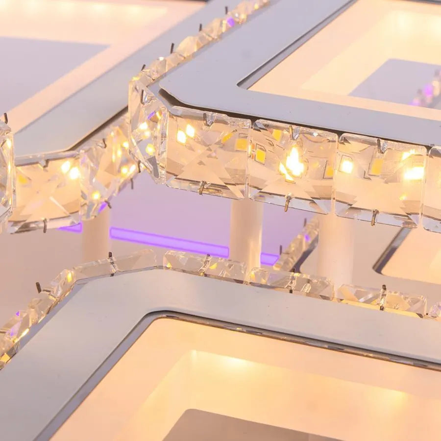 RGB LED -vágy Quadris távirányítóval, 240W, 6 négyzet, hideg/forró/semleges fény, Daisy, Fehér