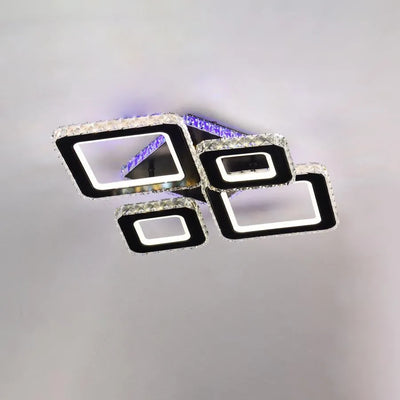 LED -csillár távirányítóval és Crystal Terrano RGB 162W, 4 négyzet