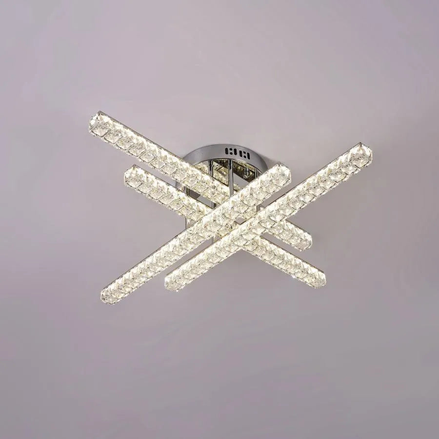 LED -csillár távirányítóval és Crystal Gracian 112W, lineáris, hideg/forró/semleges fény, instabil, fényes króm