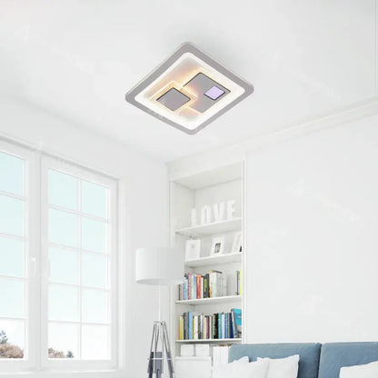 KEREN LED mennyezeti lámpa, 24W, 26 cm átmérő, négyzet alakú, hideg/meleg/semleges fény, fehér