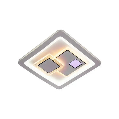 KEREN LED mennyezeti lámpa, 24W, 26 cm átmérő, négyzet alakú, hideg/meleg/semleges fény, fehér