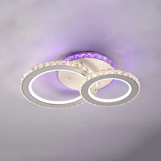 A Lust LED Nova Rovon kristályokkal, 2 fényforrás, RGB, távirányítóval, 43W, White & Rozsdamentes
