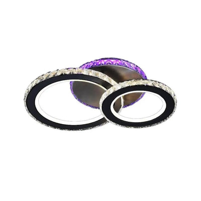 LED -csillár távirányítóval és Crystal Zafina RGB 106W, 2 kör, hideg/forró/semleges fény, instabil, fekete