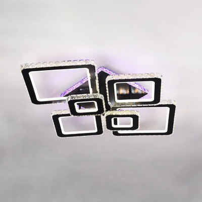 LED -csillár távirányítóval és Crystal Terrano RGB 288W, 6 négyzet