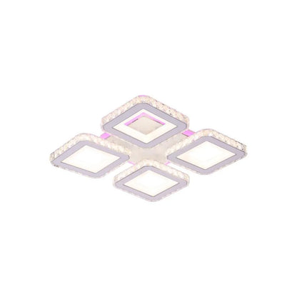 LED -csillár távirányítóval és Crystal Leila RGB 79W, 4 négyzet