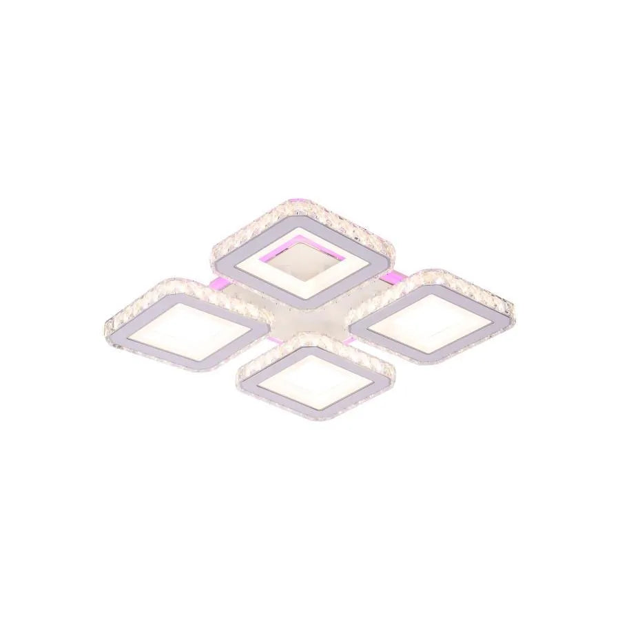 LED -csillár távirányítóval és Crystal Leila RGB 79W, 4 négyzet