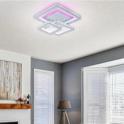 LED -csillár távirányítóval és Crystal Leila 154W, 3 négyzet