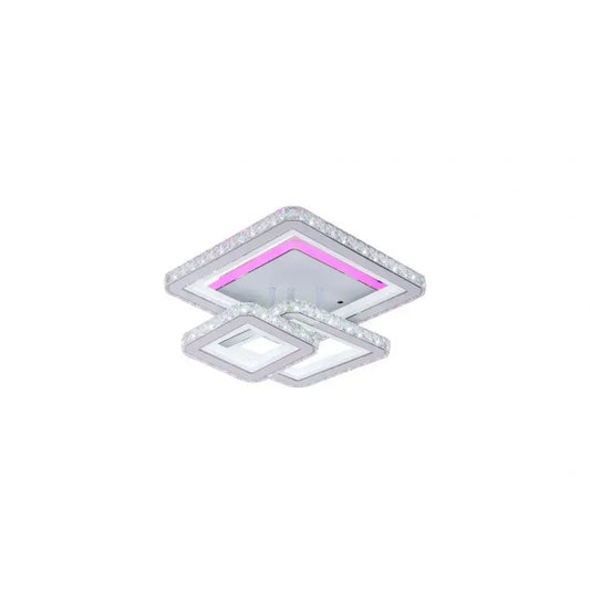 A Lust LED Nova Quadria kristályokkal, 3 fényforrás, RGB, távirányítóval, 154W, White & Rozsdamentes