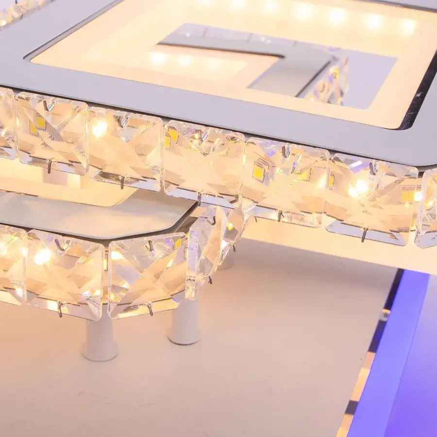 LED -csillár távirányítóval és Crystal Leila 154W, 3 négyzet