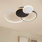 LED -csillár Killian 80W távirányítóval, 4 kör, hideg/forró/semleges fény, átkozott, fekete fehér