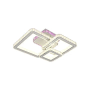 LED -csillár távirányítóval és Crystal Blakely RGB 166W, 3 négyzet, hideg/forró/semleges fény, fehér, fehér