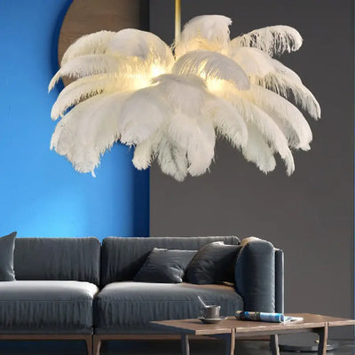 Minoss LED csillár, 1xE27, átmérő 30cm, Toll, Fehér