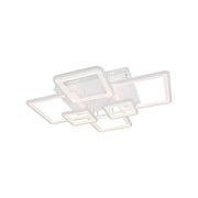 LED -csillár távirányítóval Ella 124W, 6 négyzet, hideg/forró/semleges fény, instabil, fehér