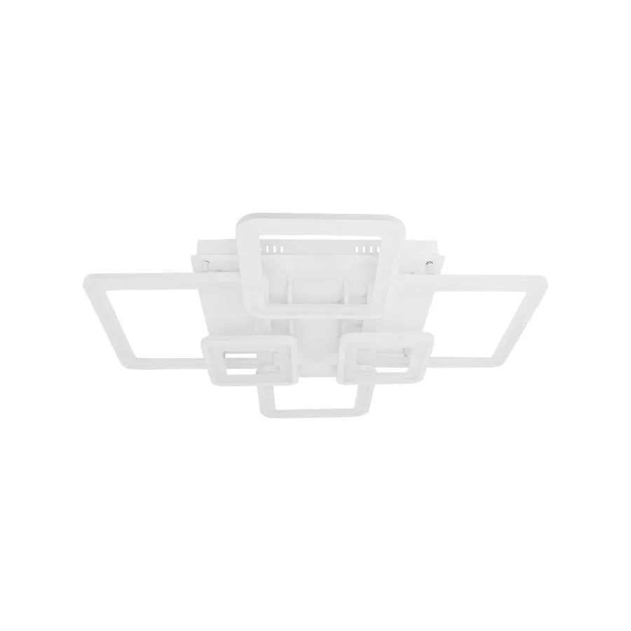 LED -csillár távirányítóval Ella 124W, 6 négyzet, hideg/forró/semleges fény, instabil, fehér