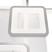 LED -csillár távirányítóval Ella 124W, 6 négyzet, hideg/forró/semleges fény, instabil, fehér