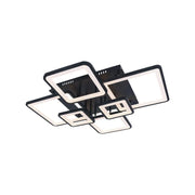LED -csillár távirányítóval Ella 124W, 6 négyzet, hideg/forró/semleges fény, instabil, fekete