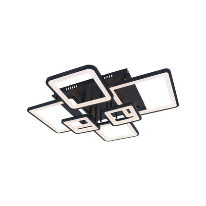 LED -csillár távirányítóval Ella 124W, 6 négyzet, hideg/forró/semleges fény, instabil, fekete