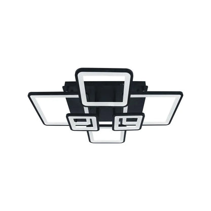 LED -csillár távirányítóval Ella 124W, 6 négyzet, hideg/forró/semleges fény, instabil, fekete