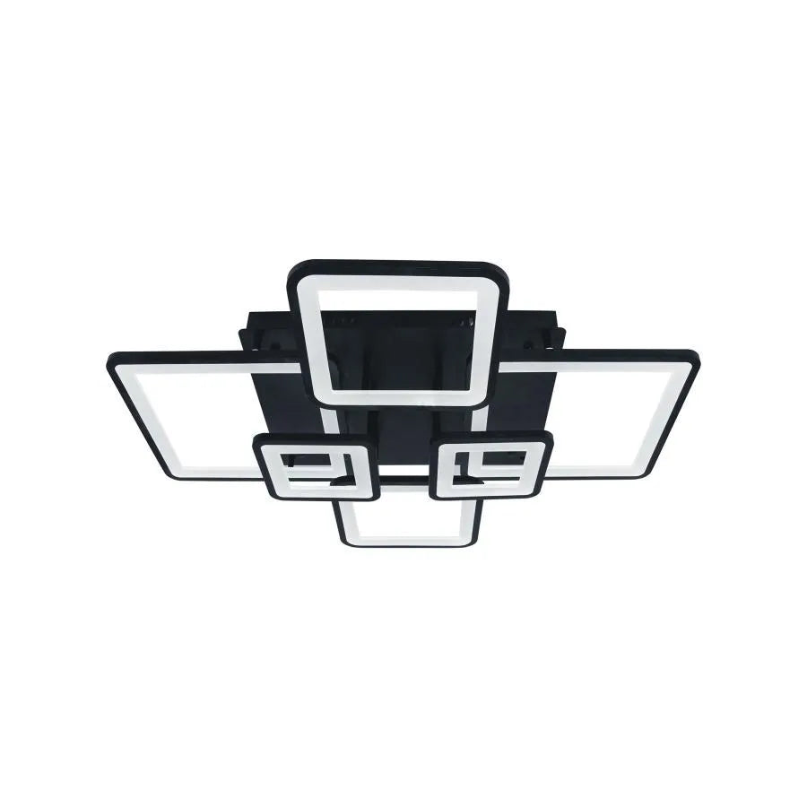 LED -csillár távirányítóval Ella 124W, 6 négyzet, hideg/forró/semleges fény, instabil, fekete