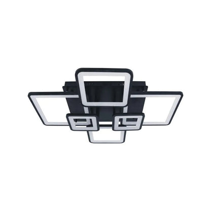 LED -csillár távirányítóval Ella 124W, 6 négyzet, hideg/forró/semleges fény, instabil, fekete
