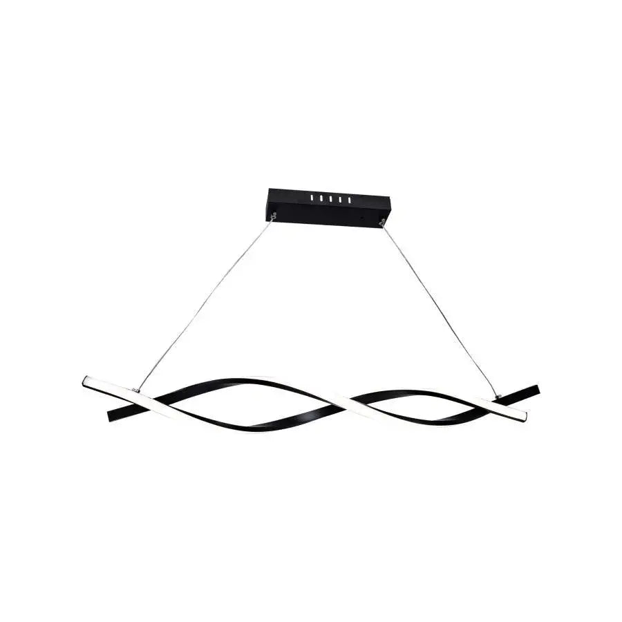LED -csillár áramlású távirányítóval, 80W, hideg/forró/semleges fény, instabil, fekete, állítható magasság