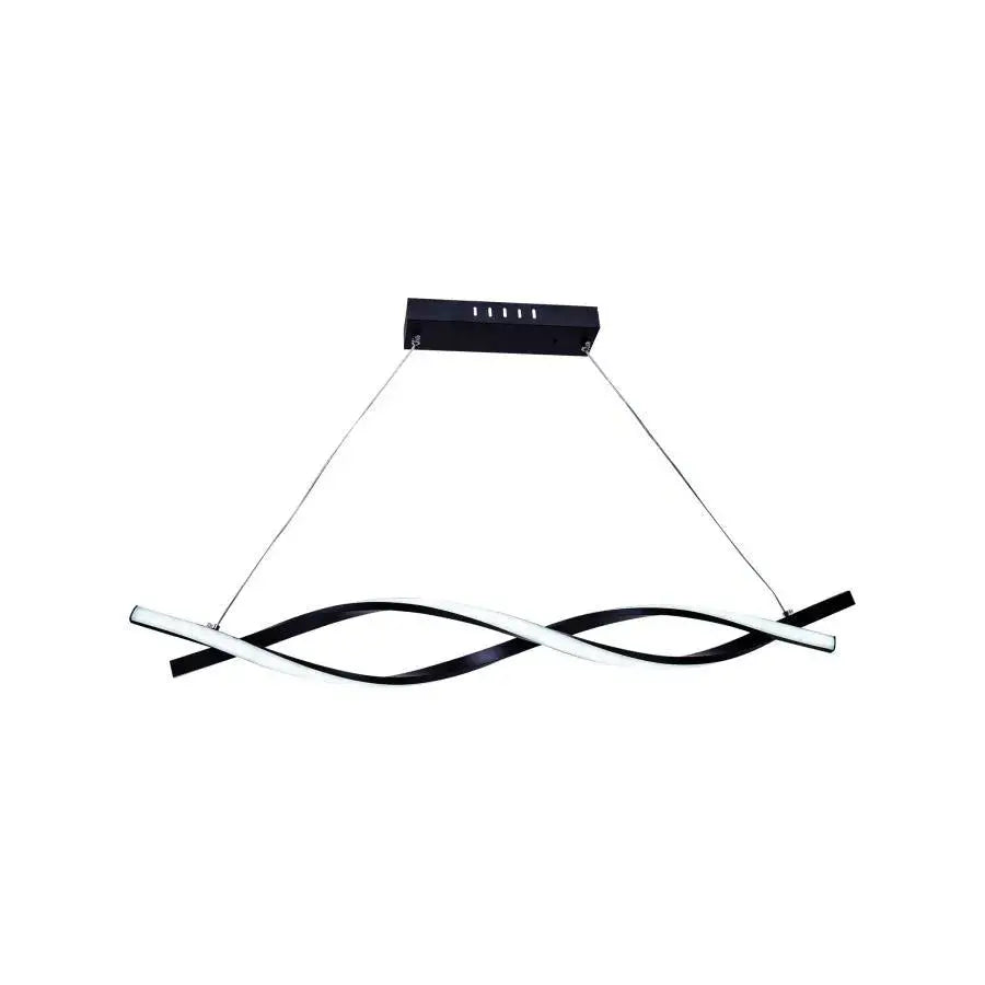 LED -csillár áramlású távirányítóval, 80W, hideg/forró/semleges fény, instabil, fekete, állítható magasság