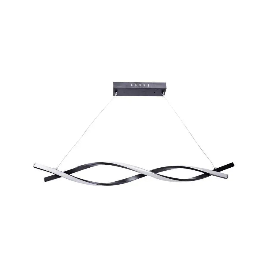 LED -csillár áramlású távirányítóval, 80W, hideg/forró/semleges fény, instabil, fekete, állítható magasság
