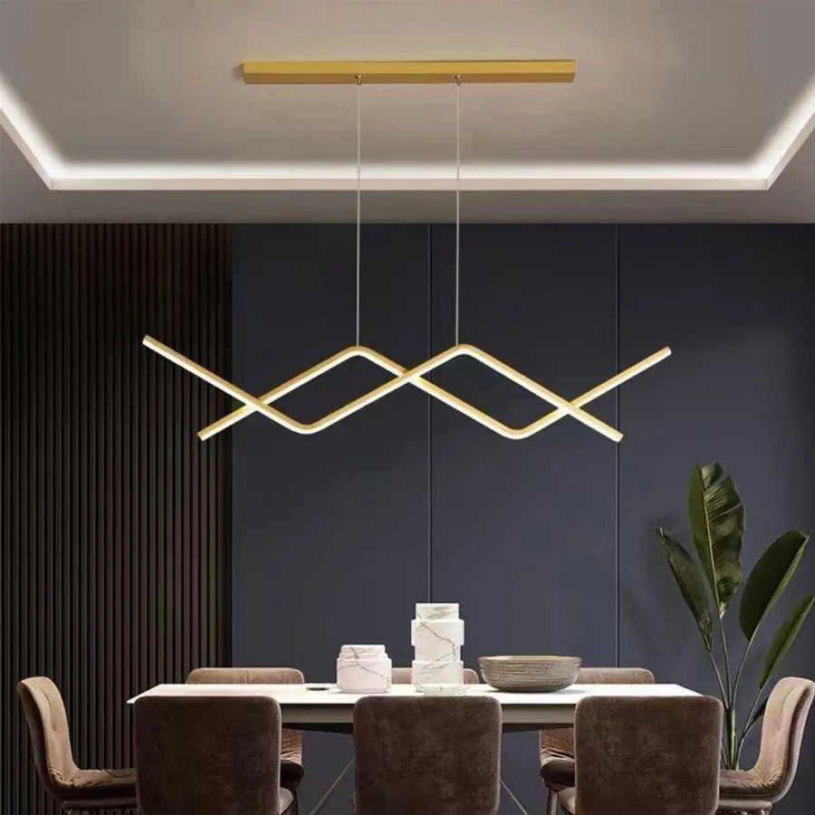 LED -csillár, Naomi 72W távirányítóval, hideg/forró/semleges fény, fény, fényes arany, állítható magasság