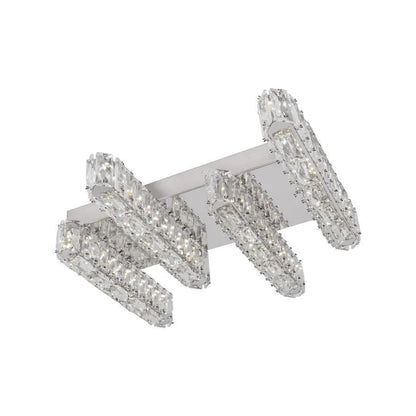 Priscila LED csillár, távirányítóval, 80W, Crystal, fényes króm, hulladék, meleg/hideg/semleges fény