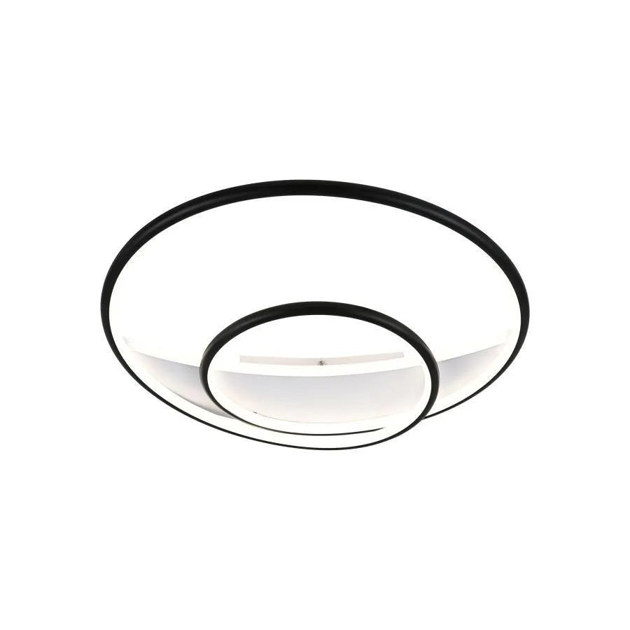 LED -csillár Rachel 120W távirányítóval, 2 kör, hideg/forró/semleges fény, instabil, fekete -fehér