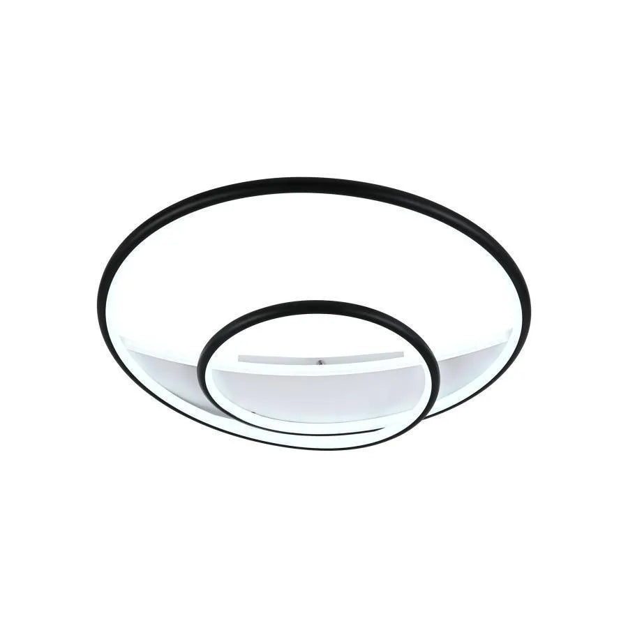 LED -csillár Rachel 120W távirányítóval, 2 kör, hideg/forró/semleges fény, instabil, fekete -fehér