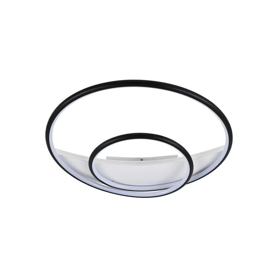LED -csillár Rachel 120W távirányítóval, 2 kör, hideg/forró/semleges fény, instabil, fekete -fehér