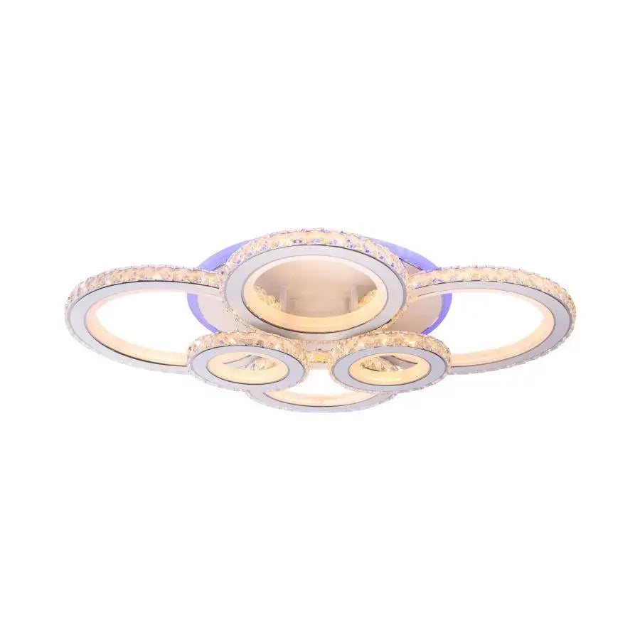 LED -csillár távirányítóval és Crystal Nova RGB 154W, 6 kör, hideg/forró/semleges fény, fehér, fehér