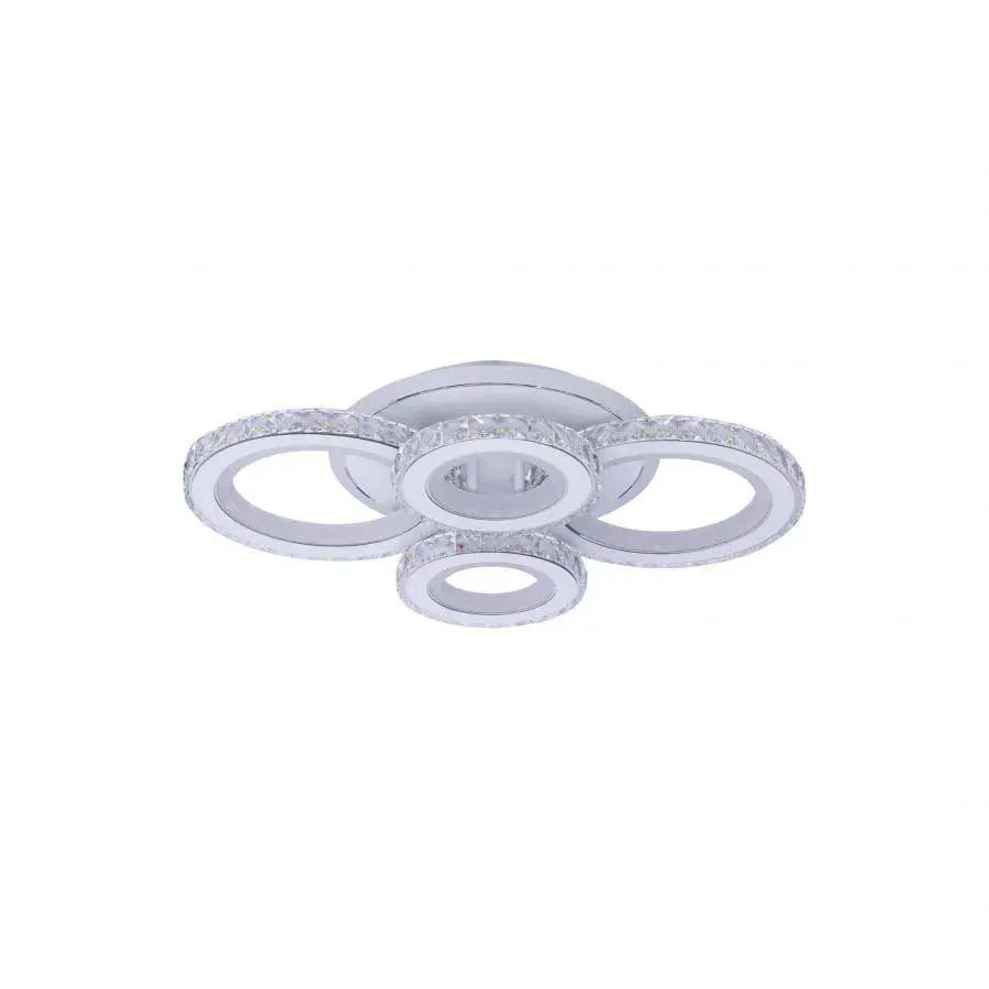 LED -csillár távirányítóval és Crystal Nova RGB 86W, 4 kör, hideg/forró/semleges fény, fehér, fehér