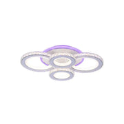 LED -csillár távirányítóval és Crystal Nova RGB 86W, 4 kör, hideg/forró/semleges fény, fehér, fehér