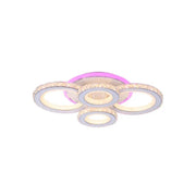 LED -csillár távirányítóval és Crystal Nova RGB 86W, 4 kör, hideg/forró/semleges fény, fehér, fehér