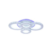 LED -csillár távirányítóval és Crystal Nova RGB 86W, 4 kör, hideg/forró/semleges fény, fehér, fehér