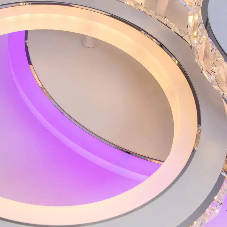 LED -csillár távirányítóval és Crystal Nova RGB 86W, 4 kör, hideg/forró/semleges fény, fehér, fehér