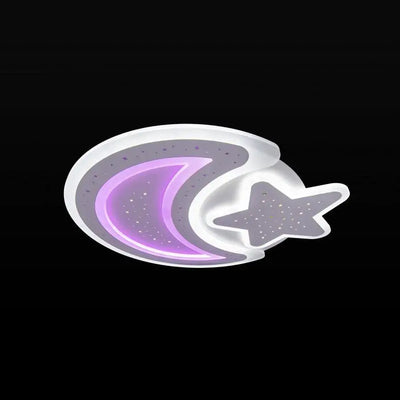 LED -csillár távirányítóval Coralia RGB 81W, hold és csillag, hideg/forró/fehér semleges fehér